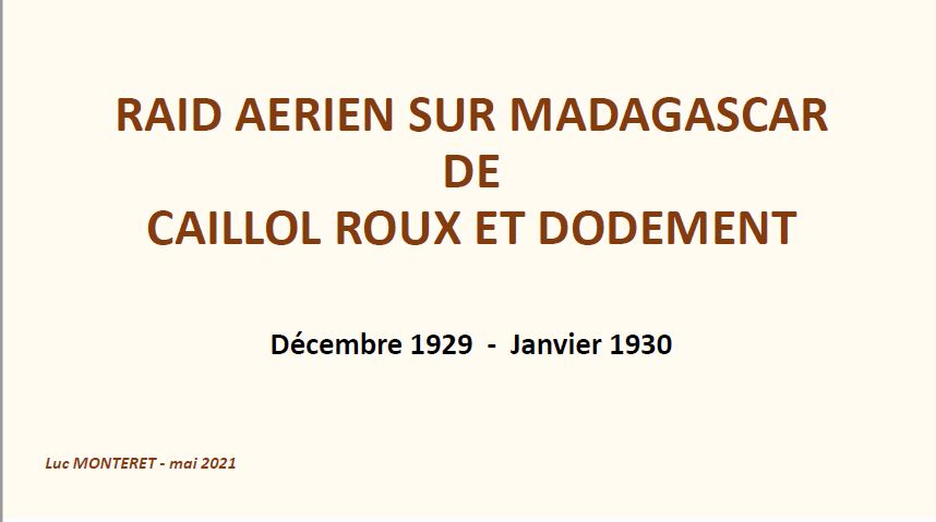 1929 Raid Paris Tananarive Roux Caillol Dodement